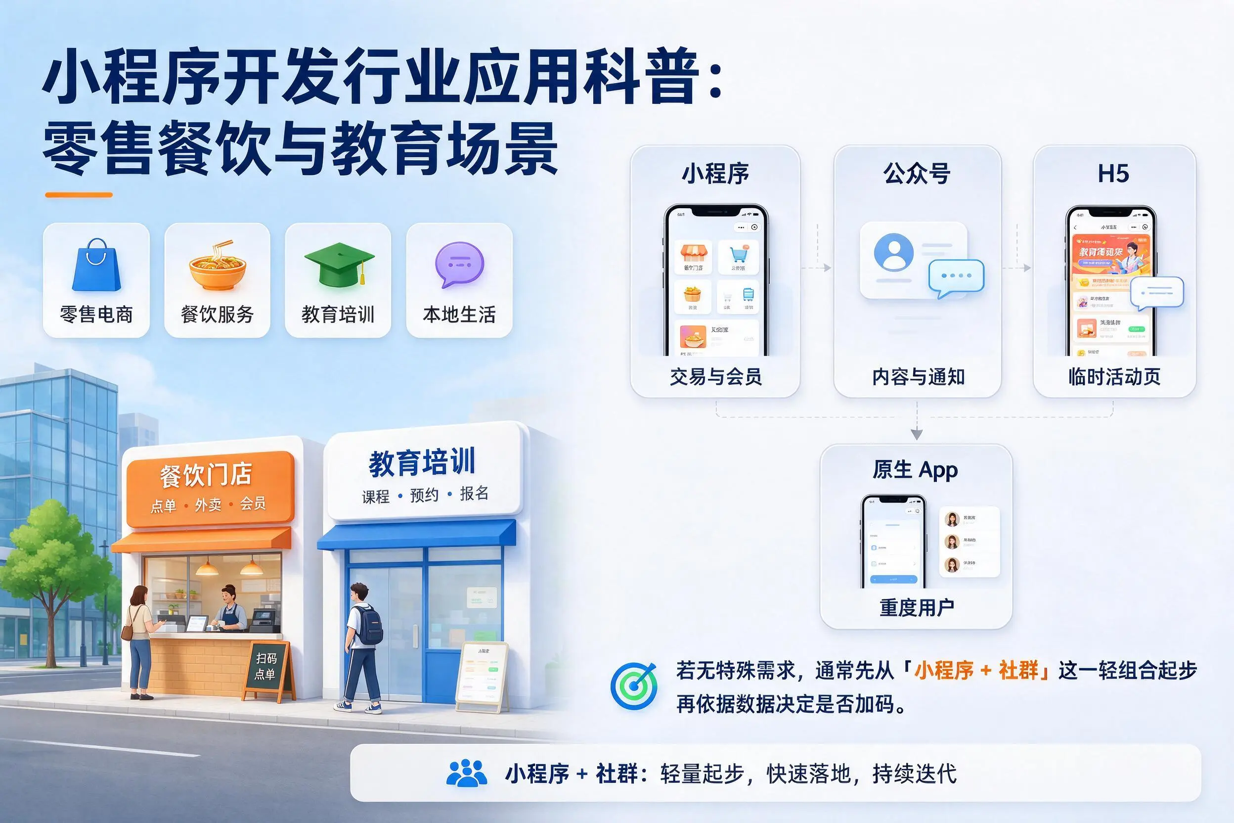 泸州小程序开发行业应用科普:零售餐饮与教育场景