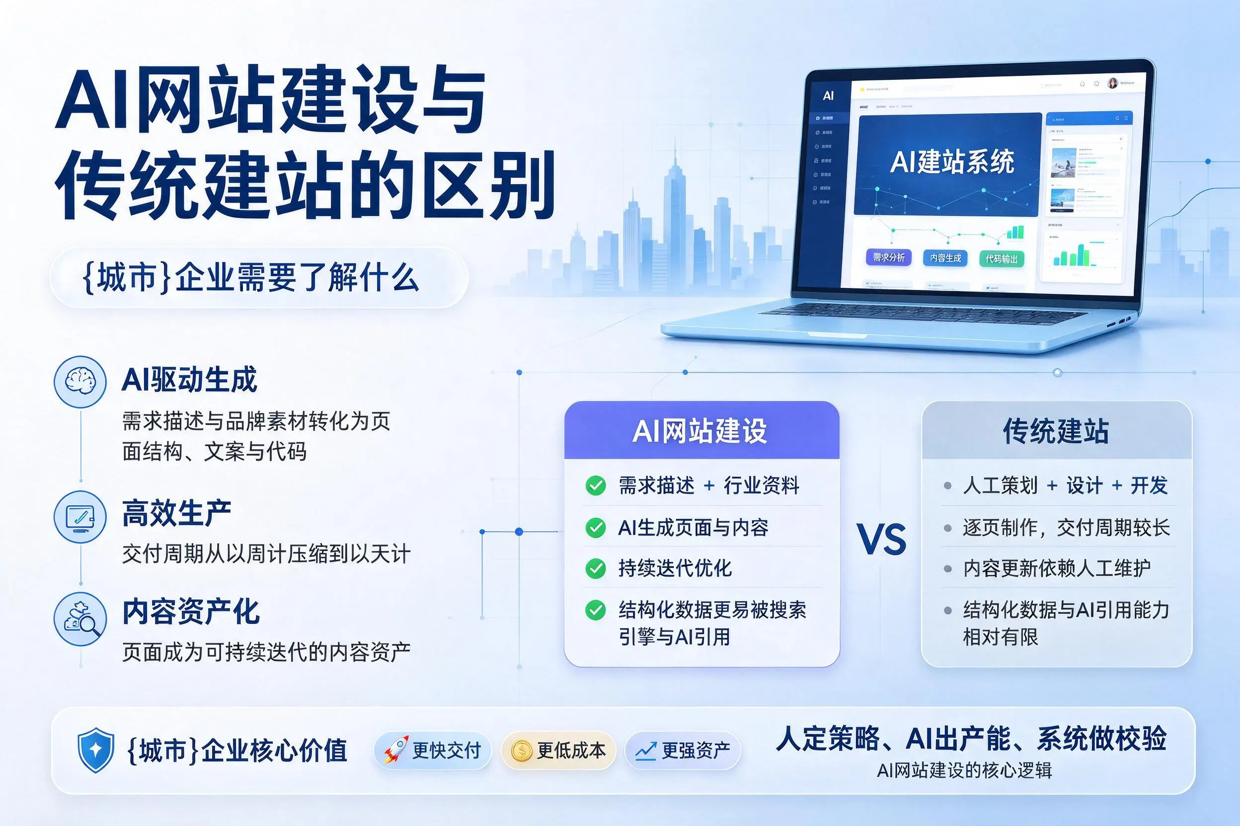 AI网站建设与传统建站的区别,泸州企业需要了解什么