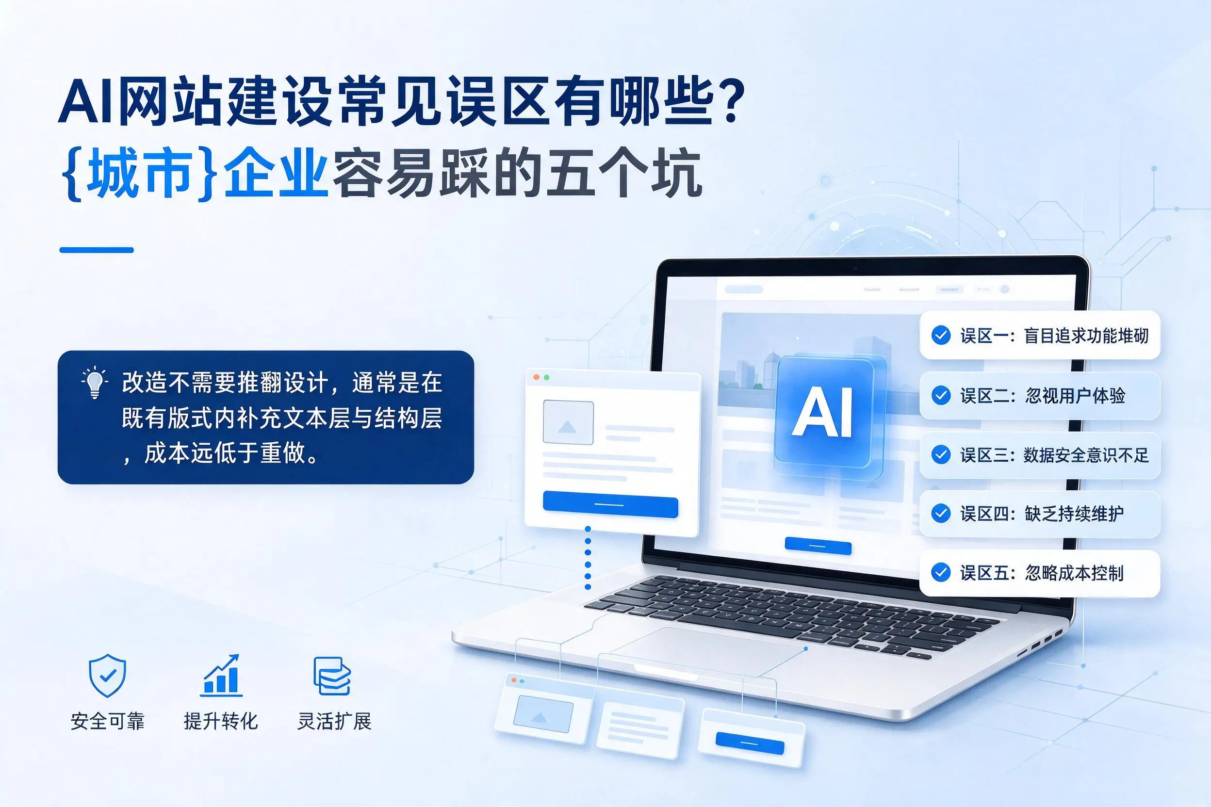AI网站建设常见误区有哪些?泸州企业容易踩的五个坑