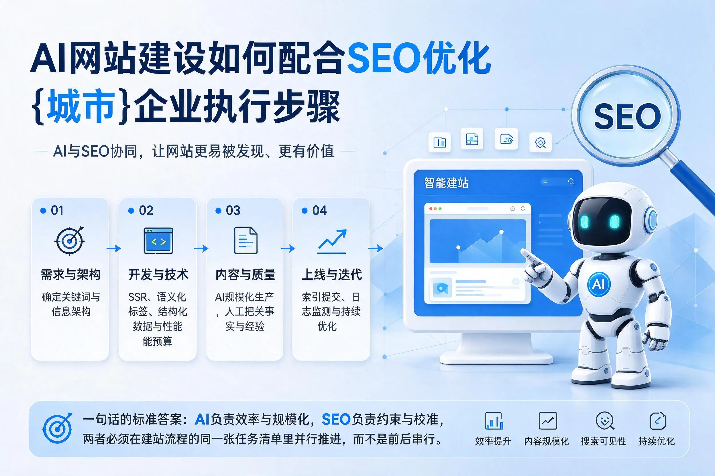 AI网站建设如何配合SEO优化，泸州企业执行步骤