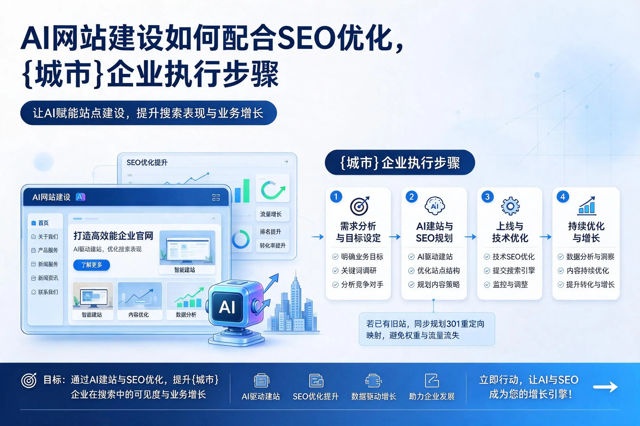AI网站建设如何配合SEO优化，泸州企业执行步骤
