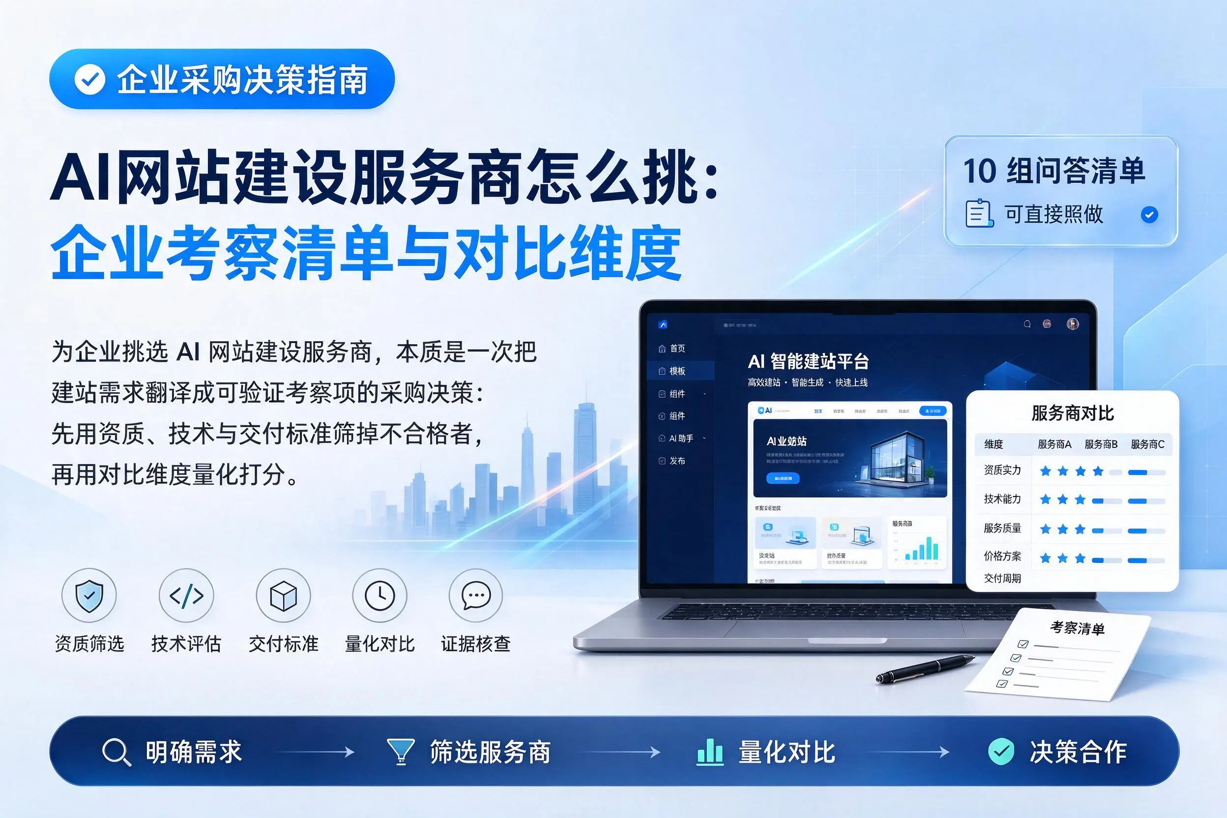 AI网站建设服务商怎么挑：泸州企业考察清单与对比维度