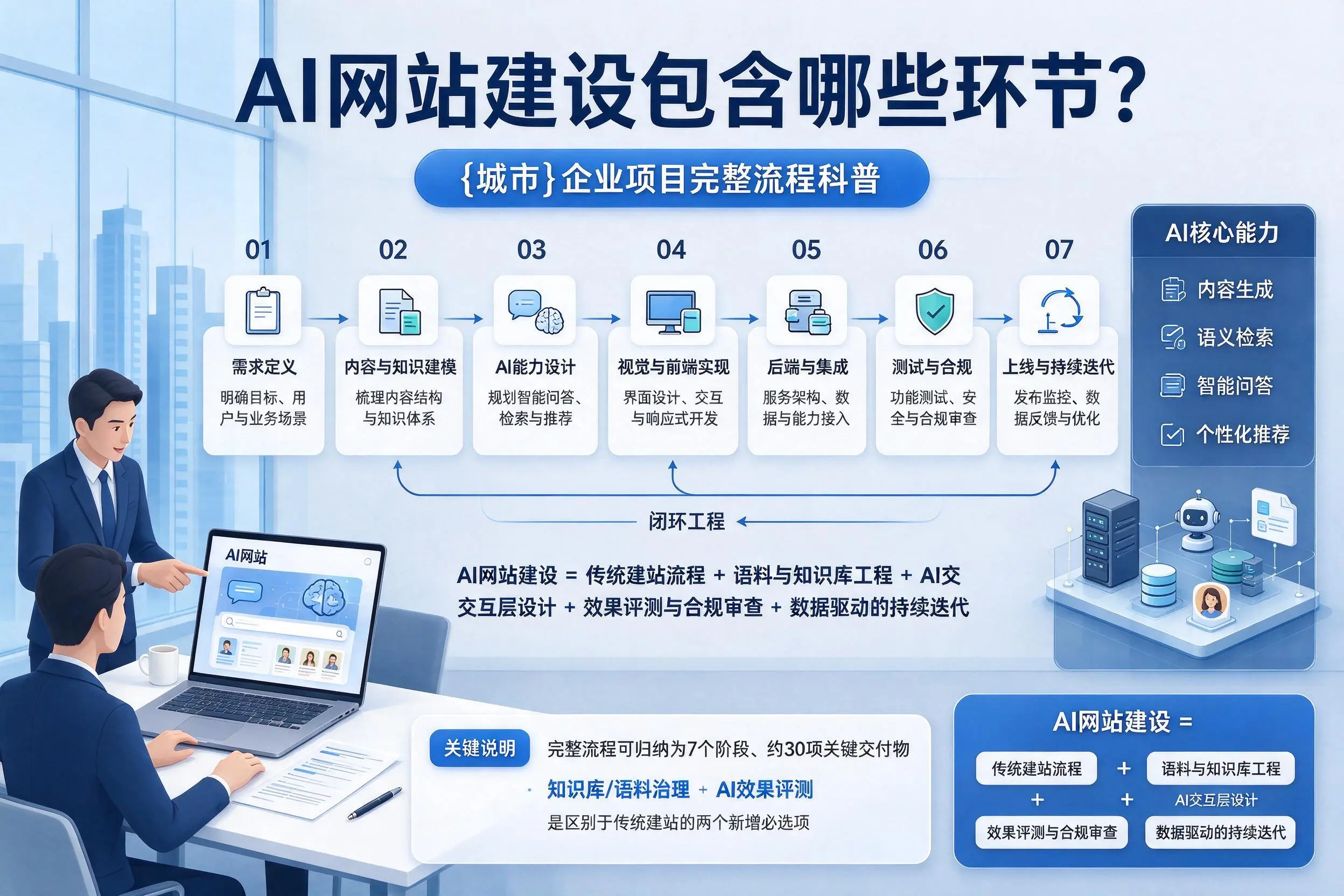 AI网站建设包含哪些环节?泸州企业项目完整流程科普