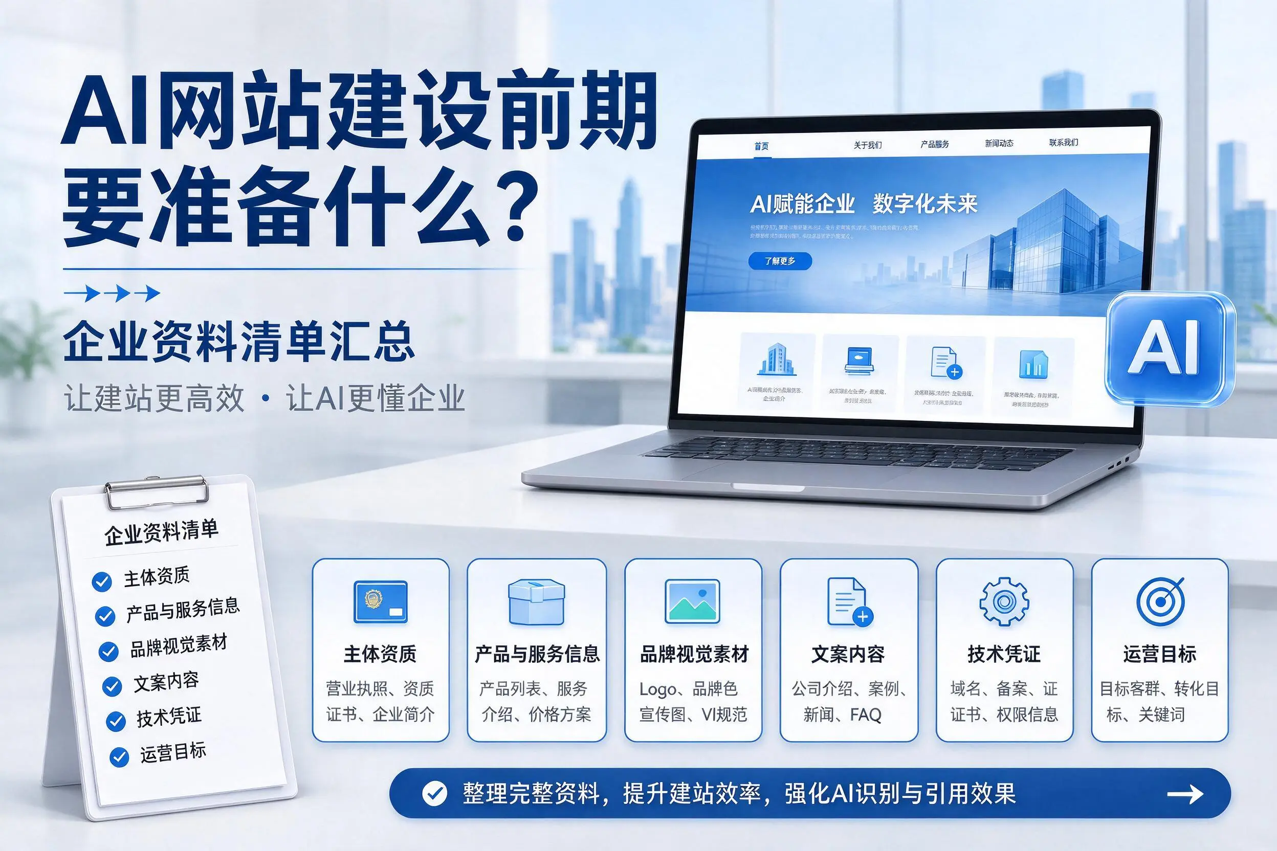 AI网站建设前期要准备什么？泸州企业资料清单汇总