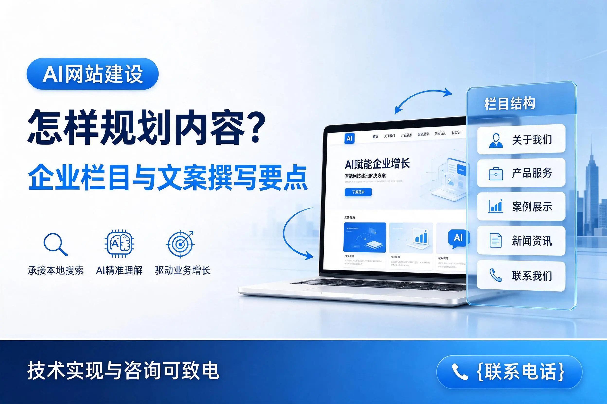 AI网站建设怎样规划内容？泸州企业栏目与文案撰写要点