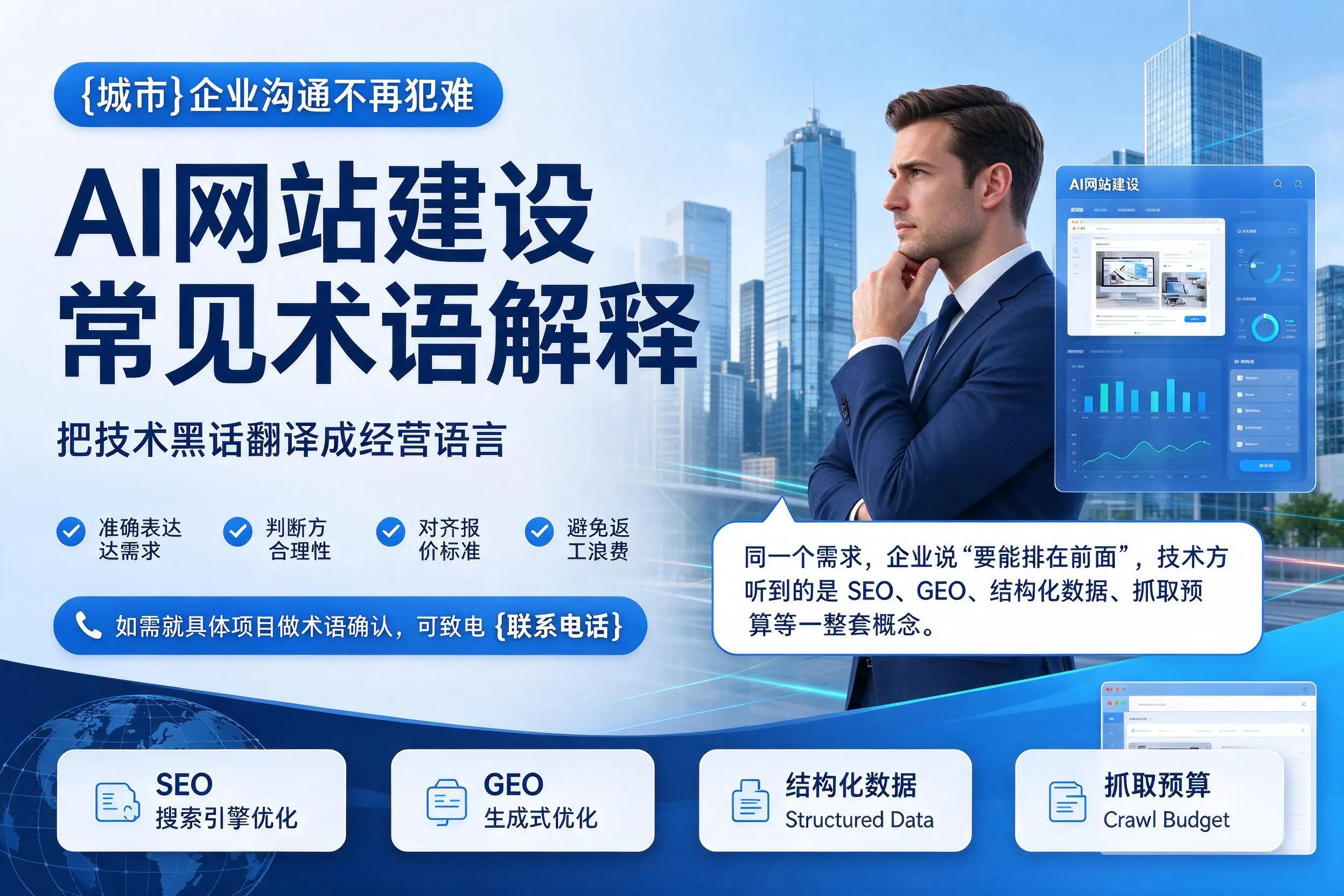 AI网站建设常见术语解释，泸州企业沟通不再犯难