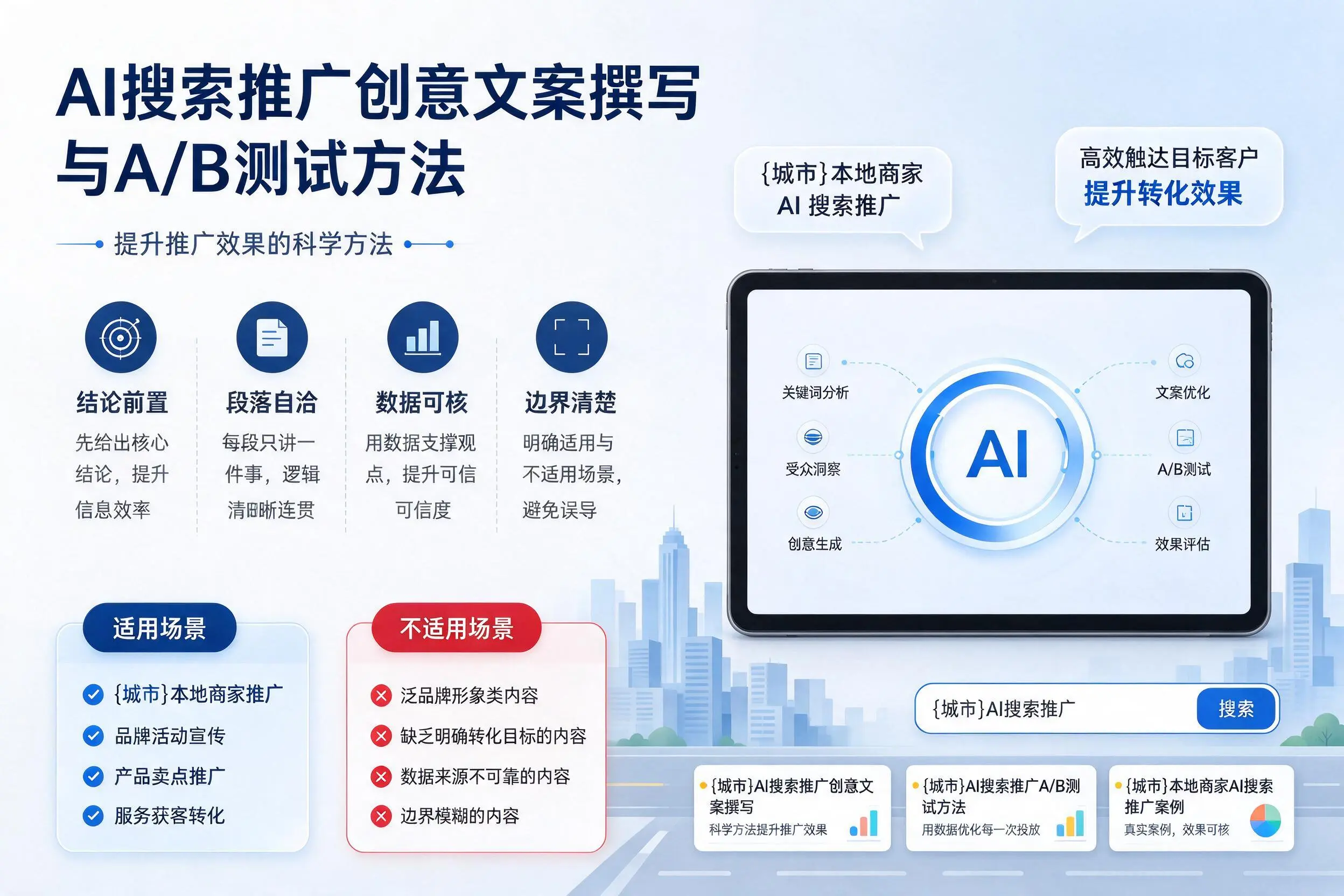 泸州AI搜索推广创意文案撰写与A/B测试方法